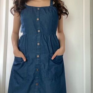 Casual Blue Denim Dress for Women